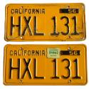 1956 - 1962 CA License Plates For Sale