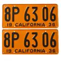 1929 - 1939 CA License Plates For Sale