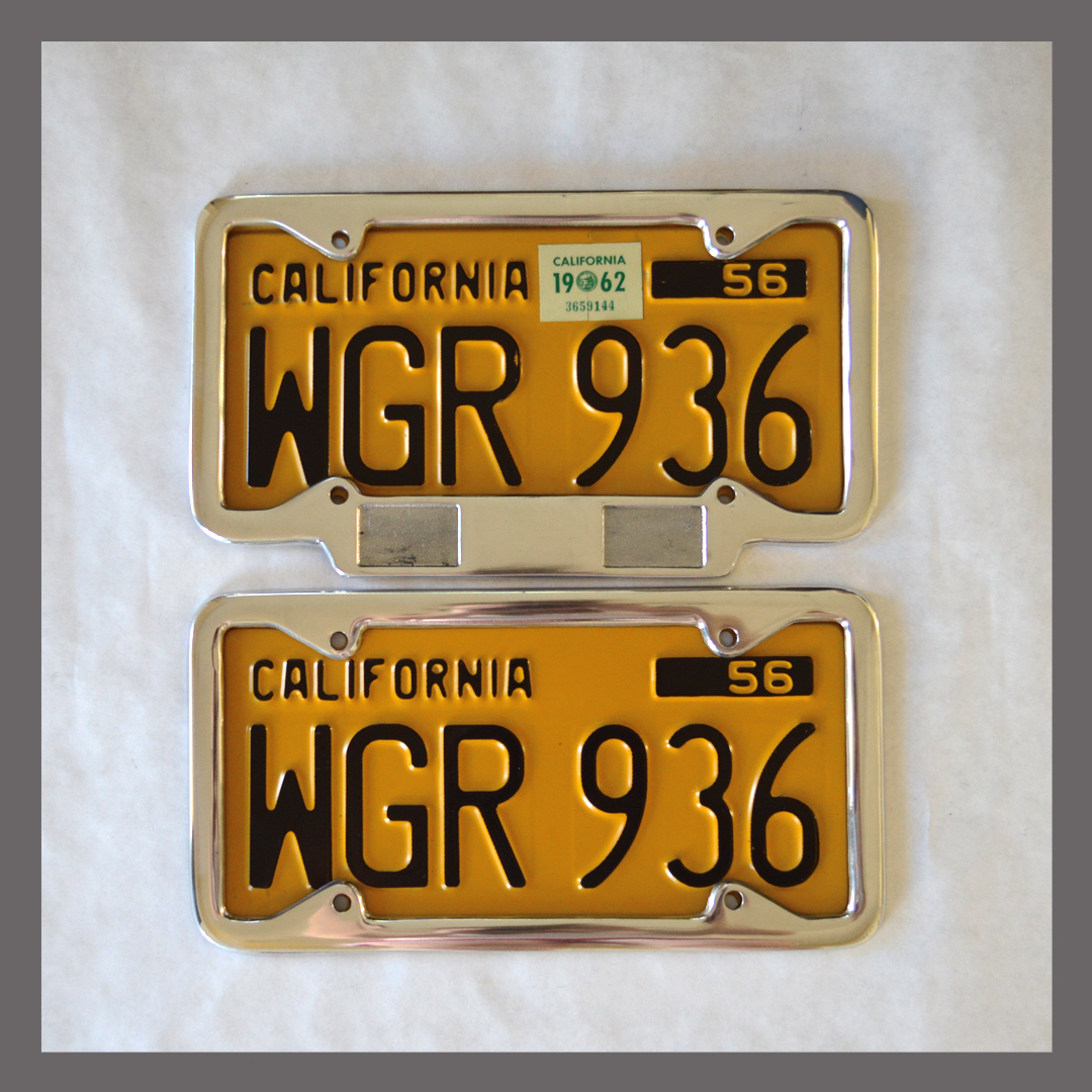 1956 plate Tag CA 1962 California YOM DMV Motorcycle License Plate Sticker