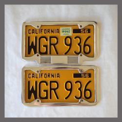 California YOM License Plate Frames Pair 1956 - Current for DMV Month Year Stickers