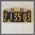 California YOM License Plate Frame 1929 - 1939 for DMV Month Year Stickers