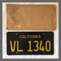1963 California YOM Trailer License Plate For Sale - Original Vintage VL1340 NOS