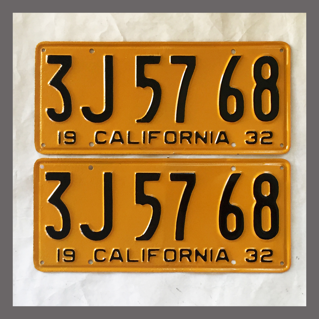 Vintage California License Plates For Sale 108