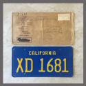 1970 - 1980 California YOM Trailer License Plate For Sale - Original Vintage XD1681