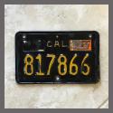 1963 California YOM Motorcycle License Plate For Sale - 817866