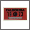 1973 CA YOM DMV Sticker - License Plate Registration
