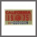 1975 CA YOM DMV Sticker - License Plate Registration