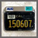 California Motorcycle YOM License Plate Frame for DMV Month Year Stickers 1963-1969