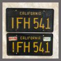 1963 California YOM License Plates For Sale - Original Vintage Pair IFH541