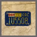 1970 - 1980 California YOM Motorcycle License Plate For Sale - 1U5508