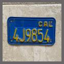 1970 - 1980 California YOM Motorcycle License Plate For Sale - 4J9854
