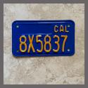 1970 - 1980 California YOM Restored Motorcycle License Plate For Sale - 8X5837