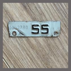 1955 Original California YOM DMV Motorcycle License Plate Metal Tag