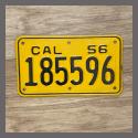 1956 California YOM Motorcycle License Plate For Sale - 185596 NOS
