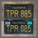 1963 California YOM License Plates For Sale - Original Vintage Pair TPR885