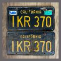 1963 California YOM License Plates For Sale - Original Vintage Pair IKR370