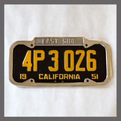 East Side Los Angeles California Polished License Plate Frame