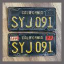 1963 California YOM License Plates For Sale - Original Vintage Pair SYJ091
