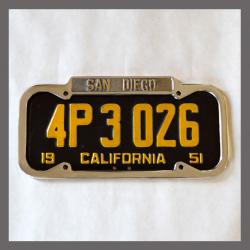 San Diego California Polished License Plate Frame