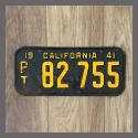 1941 California Trailer License Plate For Sale - Original Vintage 82755