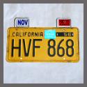 Yellow CA YOM License Plates Month &amp; Year Tag / Sticker Holders Pair