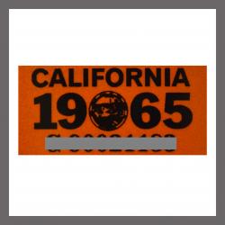 1965 California YOM DMV Motorcycle Sticker For Sale