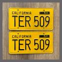 1956 California YOM License Plates For Sale - Original Vintage Pair TER509