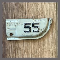 1955 Original California YOM DMV License Plate Metal Corner Tag