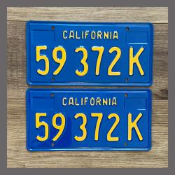 1970-1980 California YOM License Plates Pair Repainted 59372K Truck