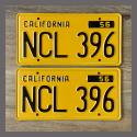 1956 California YOM License Plates For Sale - Restored Vintage Pair NCL396