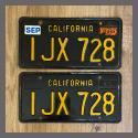1963 California YOM License Plates For Sale - Original Vintage Pair IJX728
