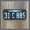 1945 1946 California YOM License Plate For Sale - Original Vintage 31C885