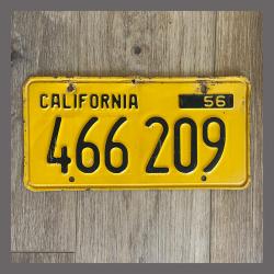 1956 California YOM Trailer License Plate For Sale - Original Vintage 466209