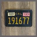 1963 California YOM Motorcycle License Plate For Sale - 191677