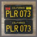 1963 California YOM License Plates For Sale - Original Vintage Pair PLR073