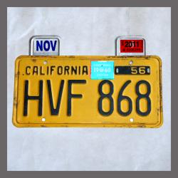Black CA YOM License Plates Month &amp; Year Tag / Sticker Holders Pair