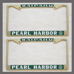 VW Volkswagen Pearl Harbor Waipahu Hawaii License Plate Frames