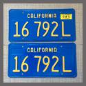 1970 - 1980 California YOM License Plates Pair Original 16792L Truck