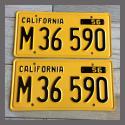 1956 California YOM License Plates For Sale - Restored Vintage Pair M36590 Truck