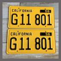 1956 California YOM License Plates For Sale - Restored Vintage Pair G11801 Truck