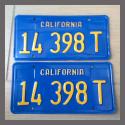 1970-1980 California YOM License Plates Pair Repainted 14398T Truck