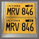 1956 California YOM License Plates For Sale - Restored Vintage Pair MRV846