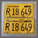 1956 California YOM License Plates For Sale - Original Vintage Pair R18649 Truck
