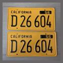 1956 California YOM License Plates For Sale - Restored Vintage Pair D26604 Truck