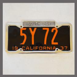 South Bay California Polished License Plate Frame
