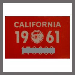 1961 California YOM DMV Motorcycle Sticker For Sale