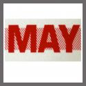 May CA Red DMV Month Sticker - License Plate Registration