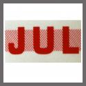 July CA Red DMV Month Sticker - License Plate Registration