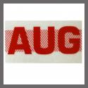 August CA Red DMV Month Sticker - License Plate Registration
