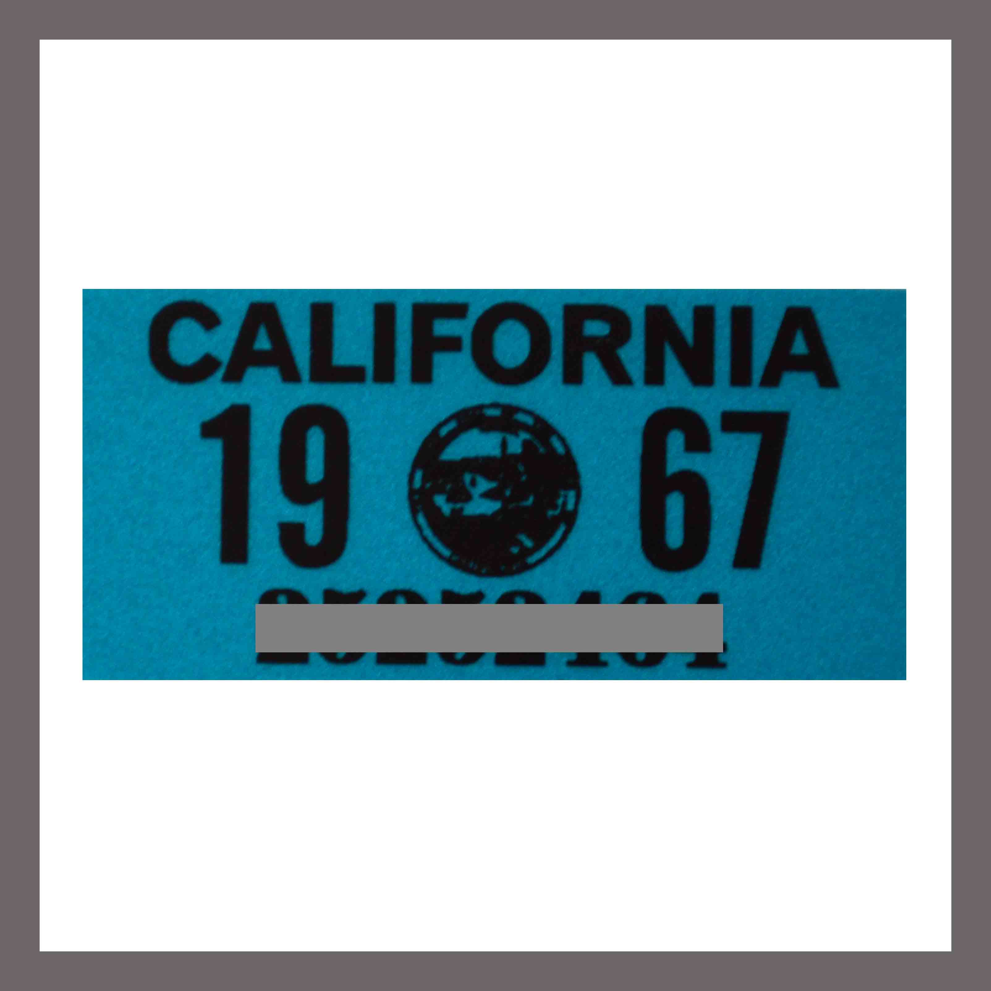 Tag CA 1967 California YOM DMV Motorcycle License Plate Sticker 1963 plate 